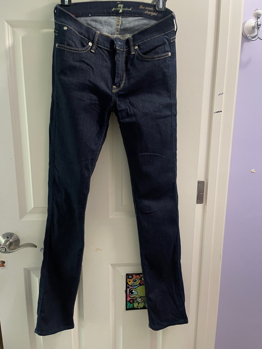 7 For All Mankind Dark Blue The Modern Straight Leg Jeans size 27
